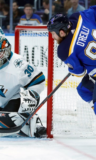 Chad Johnson makes 32 saves, Blues beat Sharks 4-0